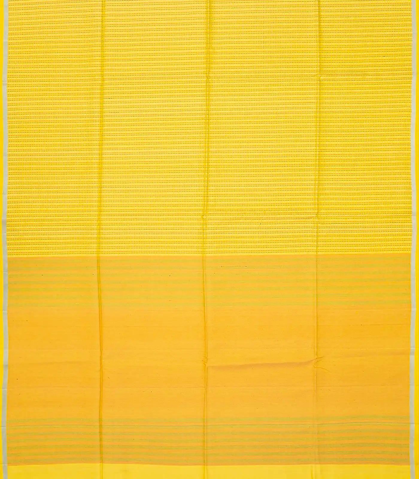 Yellow Handloom Soft Silk Saree With Dotted Stripes-Yellow