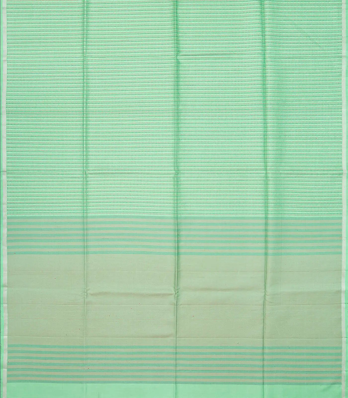 Aquamarine Handloom Soft Silk Saree With Dotted Stripes-Aquamarine