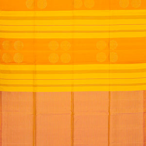 Mustard Handloom Soft Silk Saree With Stripes & Buttas-Mustard