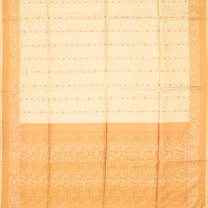 Cream Handloom Soft Silk Saree With Floral Motifs-Cream