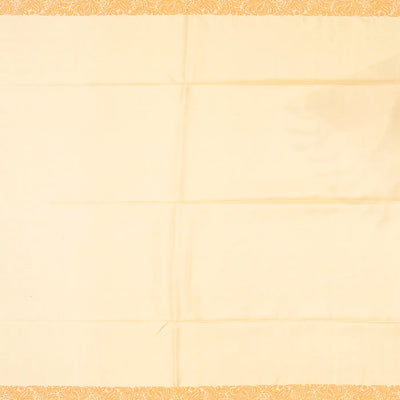 Cream Handloom Soft Silk Saree With Floral Motifs-Cream