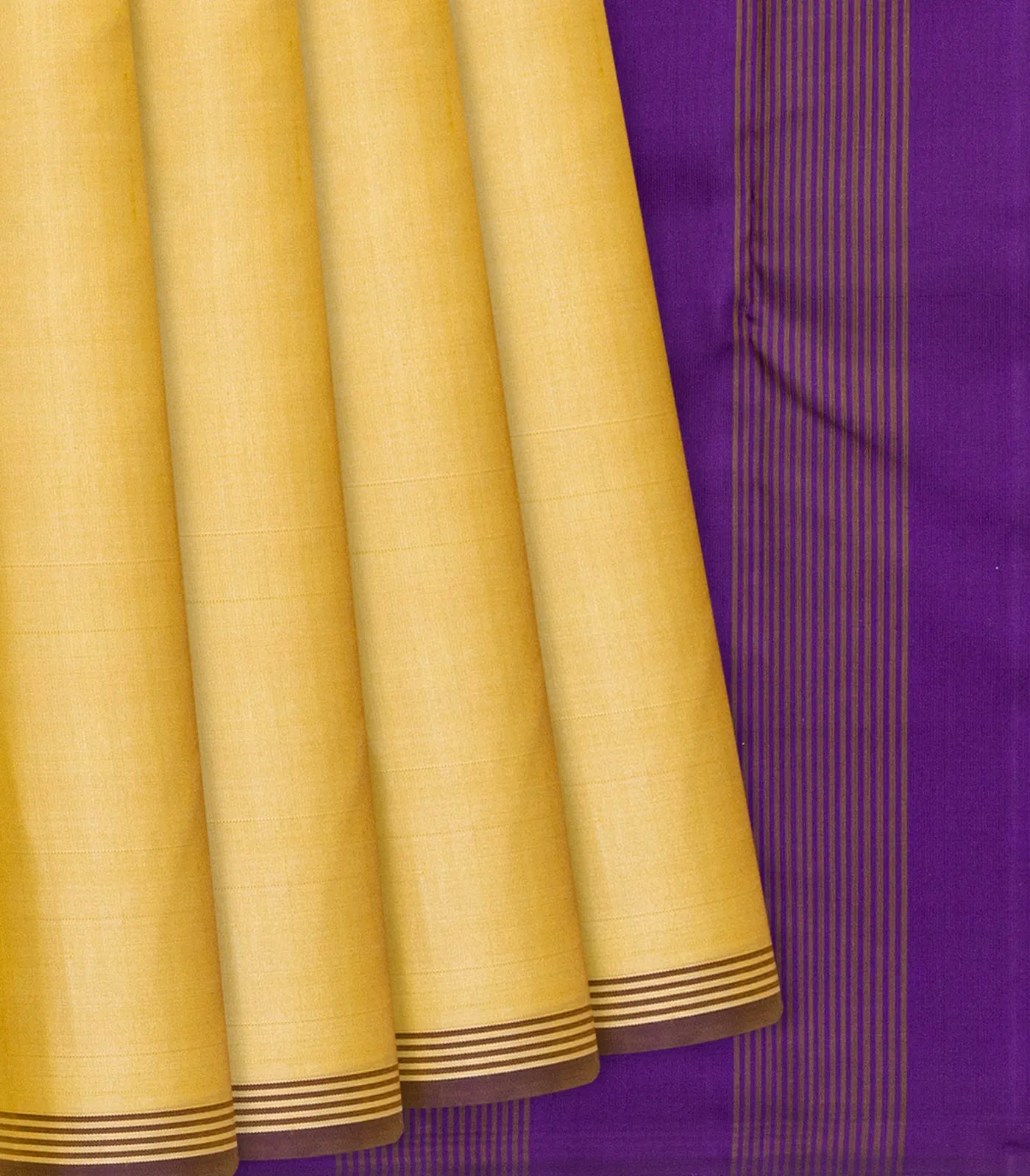 Sandal Handloom Soft Silk saree With Purple Pallu-Sandal
