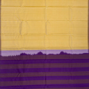 Sandal Handloom Soft Silk saree With Purple Pallu-Sandal