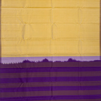 Sandal Handloom Soft Silk saree With Purple Pallu-Sandal