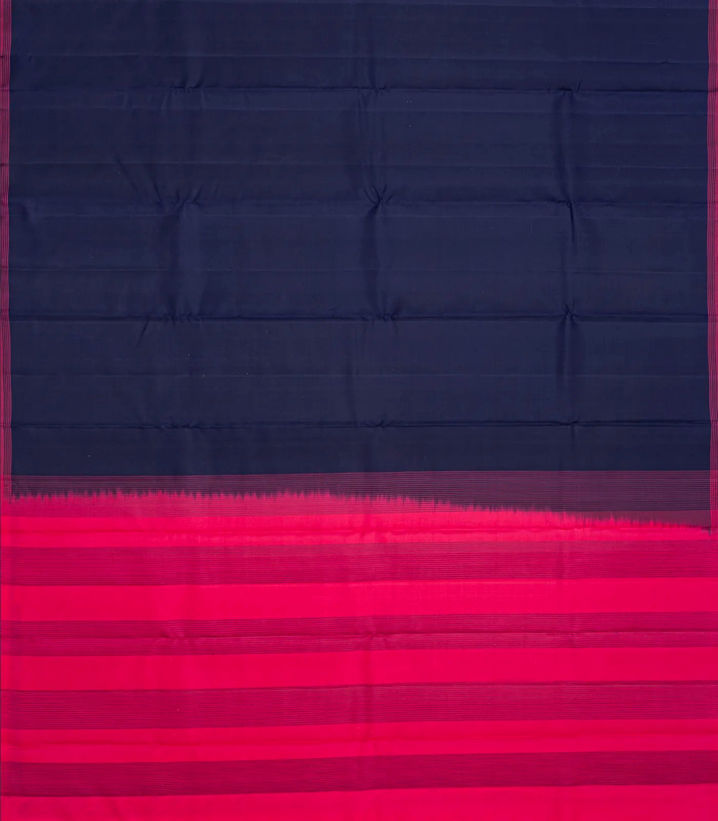 Navy Blue Handloom Soft Silk saree With Pink Pallu-Navy Blue