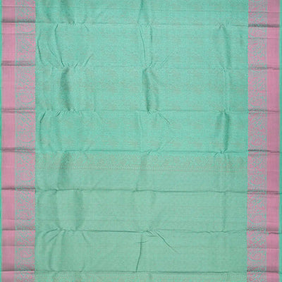 Aquamrine Handloom Soft Silk saree With Abstract Motifs-Aquamarine