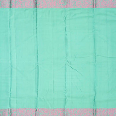 Aquamrine Handloom Soft Silk saree With Abstract Motifs-Aquamarine