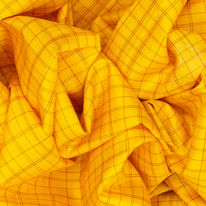Yellow Handloom Soft Silk Saree With Checks & Buttas-Yellow