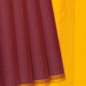 Maroon Handloom Soft Silk Saree With Contrast Pallu-Maroon