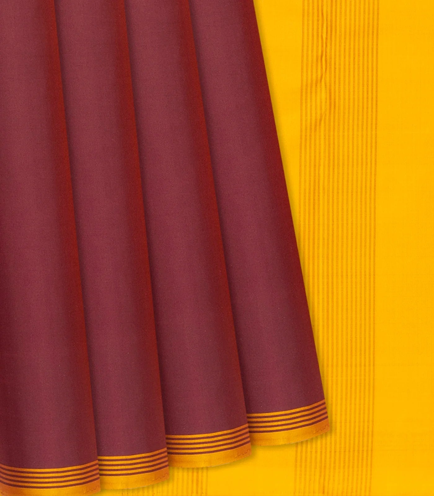 Maroon Handloom Soft Silk Saree With Contrast Pallu-Maroon