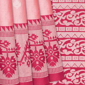 Baby Pink Handloom Soft Silk Saree With Buttas-Baby Pink