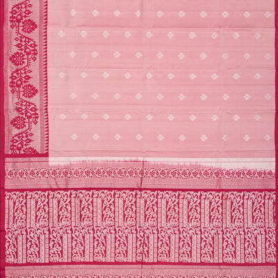 Baby Pink Handloom Soft Silk Saree With Buttas-Baby Pink