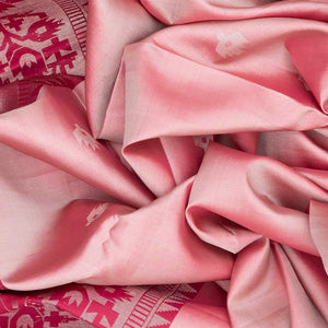 Baby Pink Handloom Soft Silk Saree With Buttas-Baby Pink