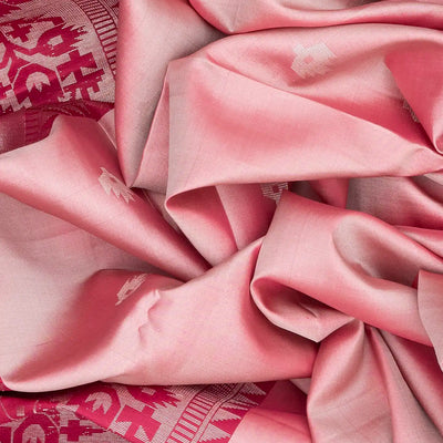 Baby Pink Handloom Soft Silk Saree With Buttas-Baby Pink