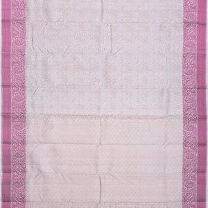 Off White Handloom Soft Silk Saree With Peacock Motifs-Off White