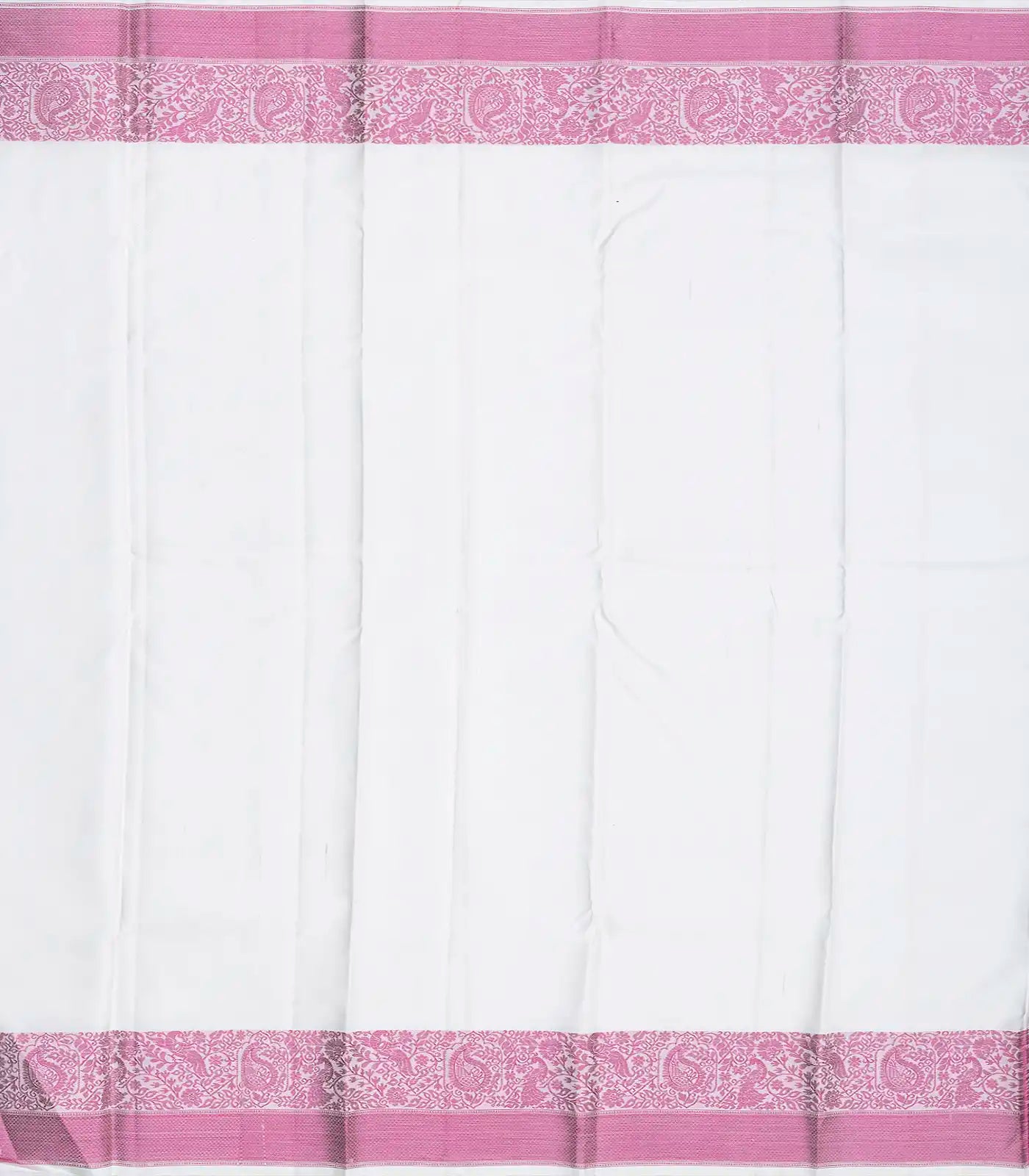 Off White Handloom Soft Silk Saree With Peacock Motifs-Off White