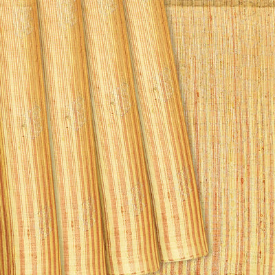 Sandal Handloom Soft Silk Saree With Stripes-Sandal