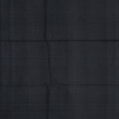 Black Handloom Soft Silk Saree With Munia Buttas-Black