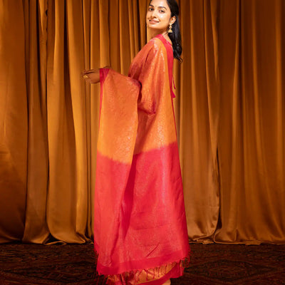 Oil Mustard Handloom Soft Silk Saree With Bird Motifs-OIL MUSTARD