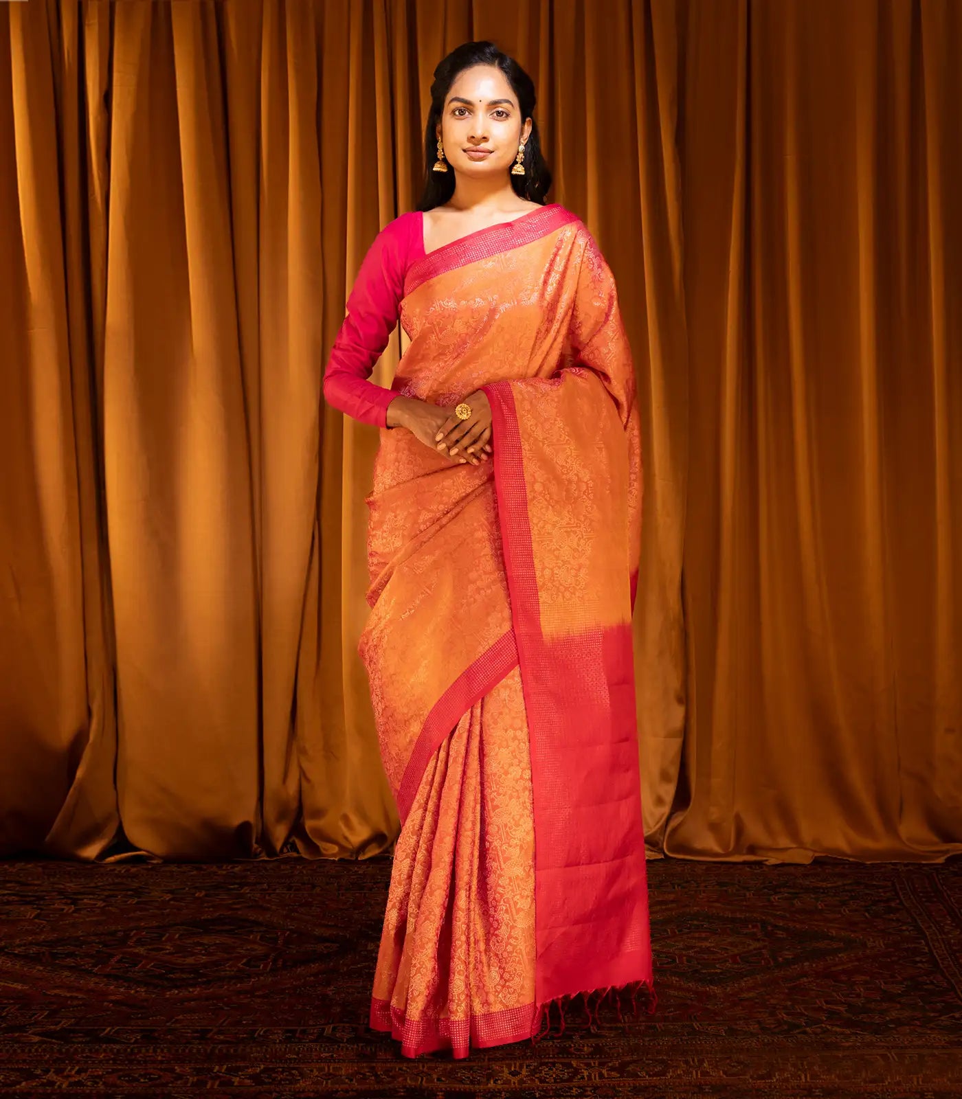Oil Mustard Handloom Soft Silk Saree With Bird Motifs-OIL MUSTARD