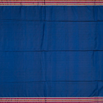 Blue Handloom Soft Silk Saree With Square Buttas -Blue