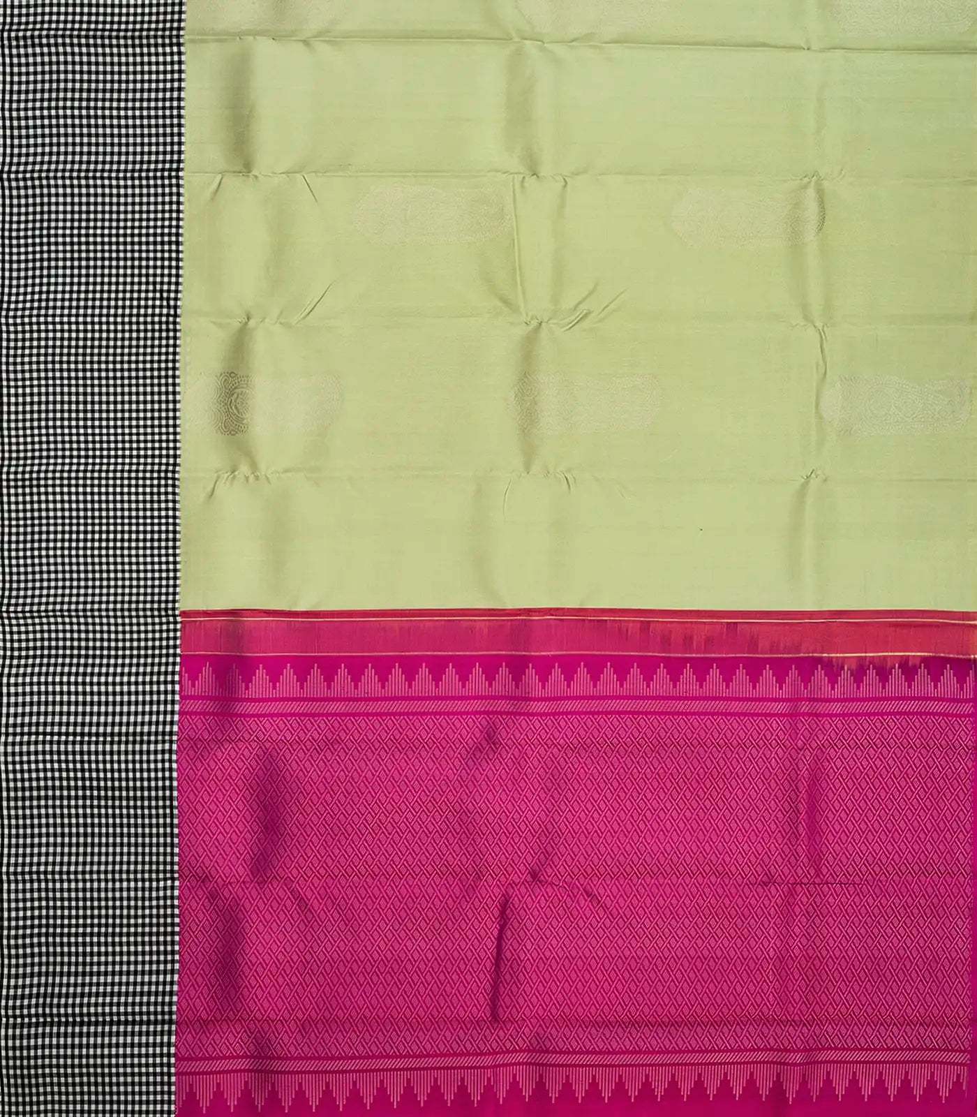 Shadow Green Handloom Soft Silk Saree With Buttas-Shadow Green