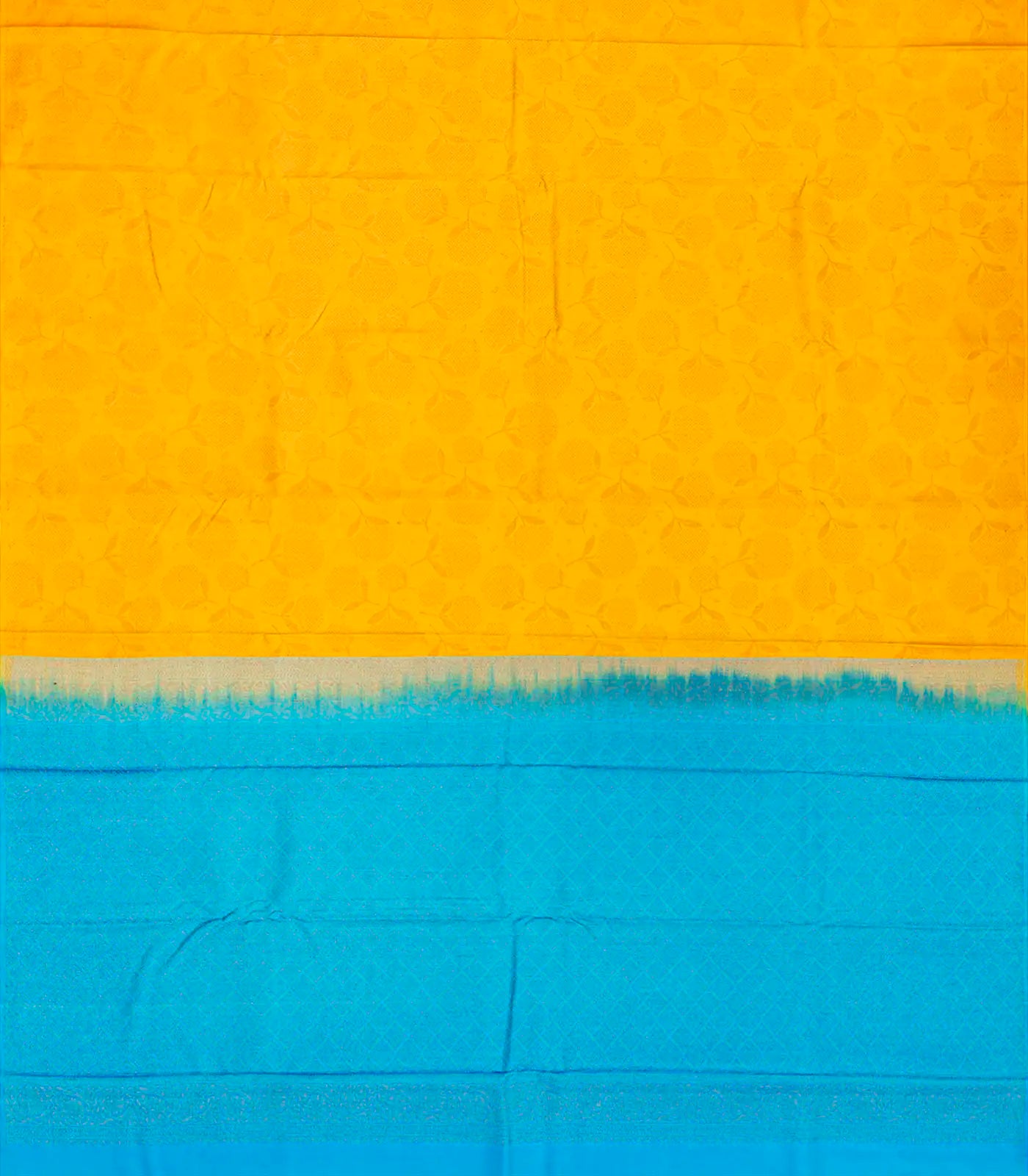 Yellow Handloom Soft Silk Saree With Floral Motifs-Yellow