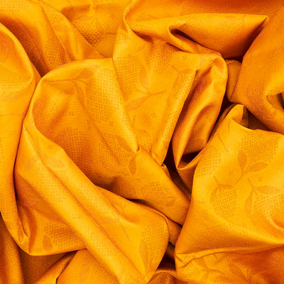 Yellow Handloom Soft Silk Saree With Floral Motifs-Yellow