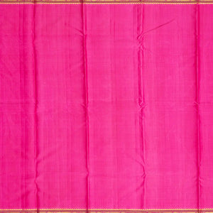 Hot Pink Handloom Kanchipuram Silk Saree With Stripes & Buttas-Hot Pink