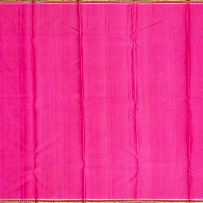 Hot Pink Handloom Kanchipuram Silk Saree With Stripes & Buttas-Hot Pink