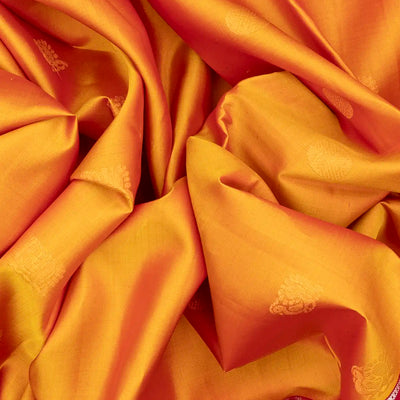 Mustard Handloom Soft Silk Saree With Annam Buttas-Mustard