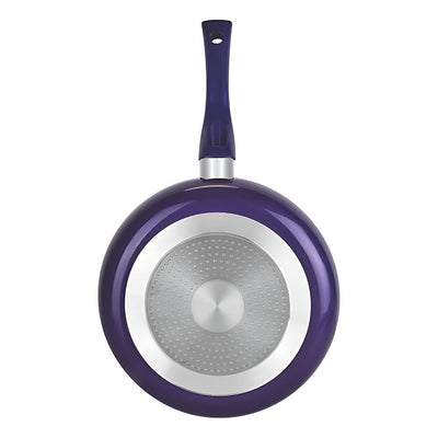 Softel Designer Non-Stick FryPan With Steel Lid | Gas & Induction Compatible | Purple