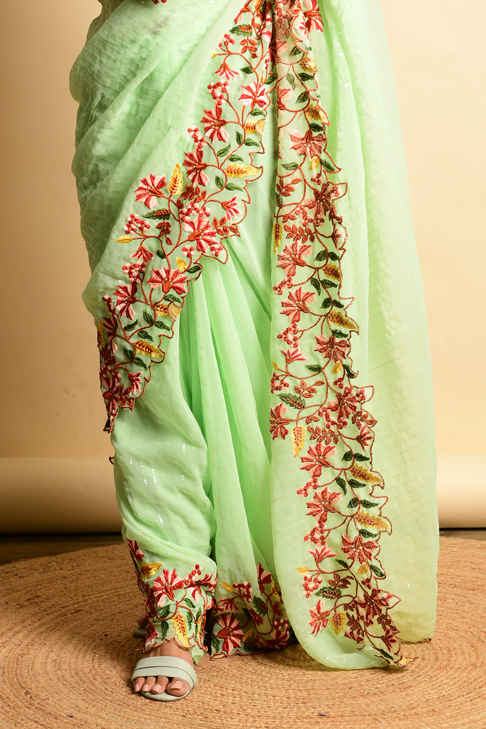 Mint Green Georgette Saree