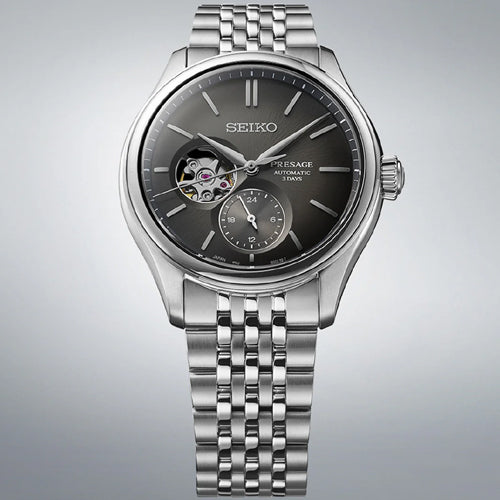 Seiko Presage Classic Series Sumi-iro Open heart Black Dial Men 40.2mm SPB471J1