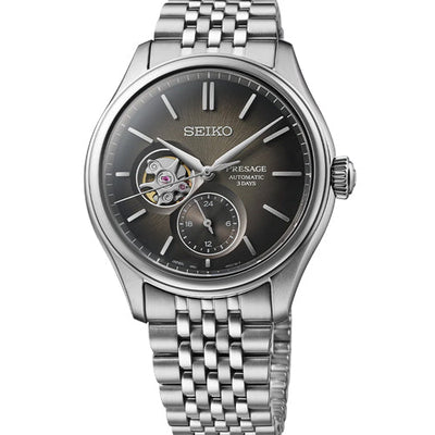 Seiko Presage Classic Series Sumi-iro Open heart Black Dial Men 40.2mm SPB471J1