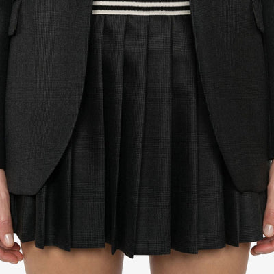 SPORTY & RICH | ABIGAIL WOOL PLEATED SKIRT { GRAY/WHITE