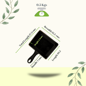 Trilonium Triple Seasoned Iron Mini Sizzling Brownie Pan | Gas & Induction Compatible | Black