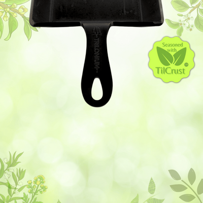 Trilonium Triple Seasoned Iron Mini Sizzling Brownie Pan | Gas & Induction Compatible | Black