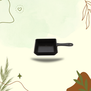 Trilonium Triple Seasoned Iron Mini Sizzling Brownie Pan | Gas & Induction Compatible | Black