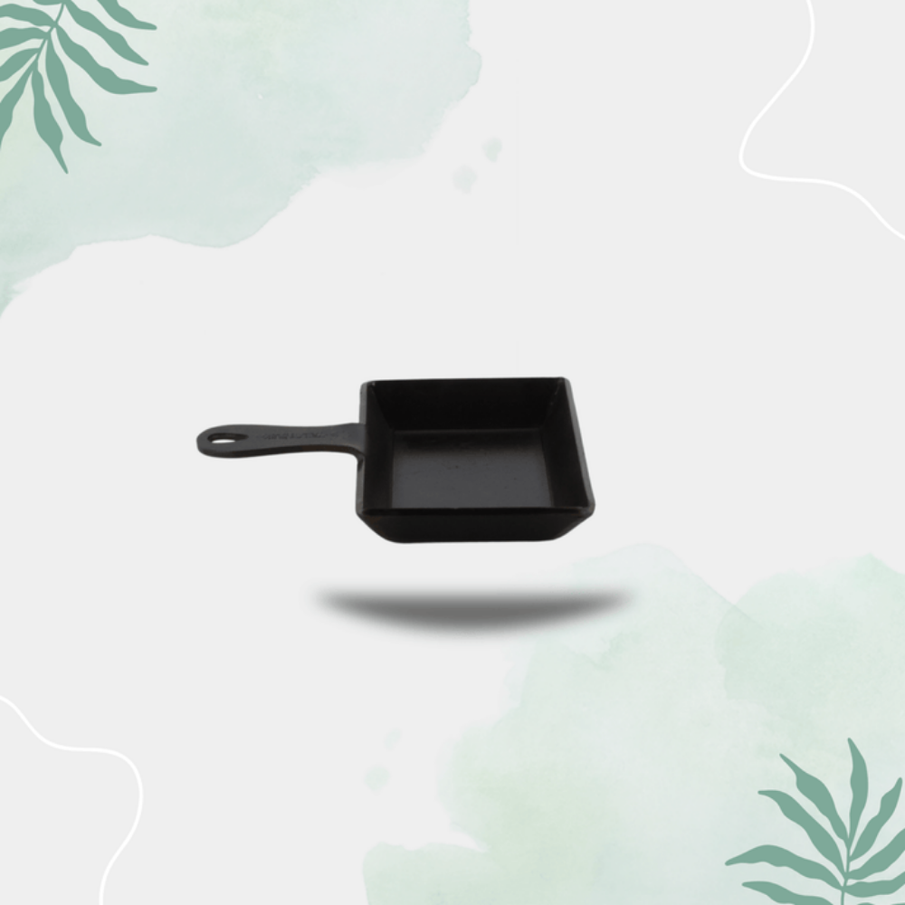 Trilonium Triple Seasoned Iron Mini Sizzling Brownie Pan | Gas & Induction Compatible | Black