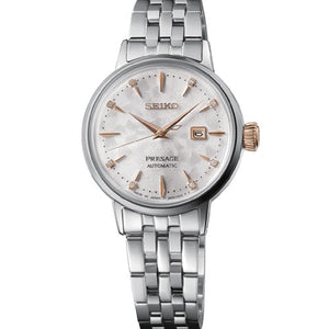 Seiko Presage Cocktail Time 'Clover Club' Diamond Twist White Dial 30.28mm Women SRE009J1