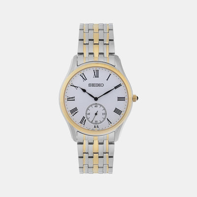 Dress Men Quartz White Dial Analog Stainless Steel Watch SRK048P1