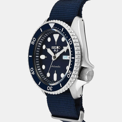 5 Sports Men Automatic Blue Dial Analog Nylon Watch SRPD51K2