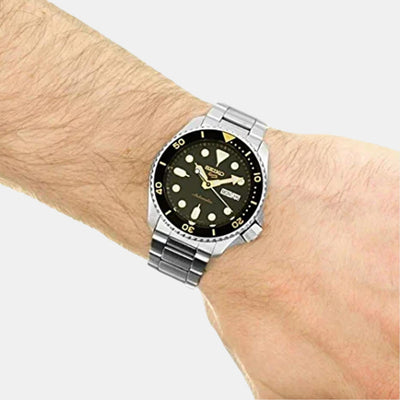 5 Sports Men Automatic Black Dial Analog Stainless Steel Watch SRPD57K1