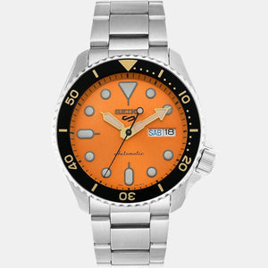 5 Sports Men Automatic Orange Dial Analog Stainless Steel Watch SRPD59K1