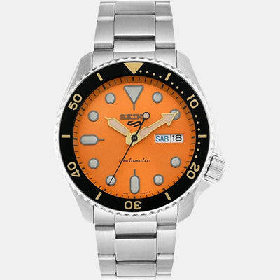 5 Sports Men Automatic Orange Dial Analog Stainless Steel Watch SRPD59K1