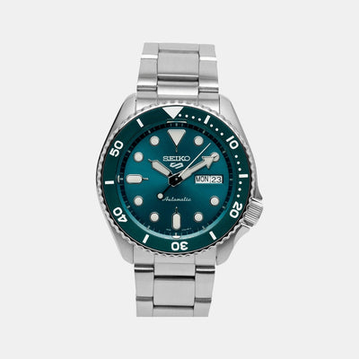 5 Sports Men Automatic Green Dial Analog Stainless Steel Watch SRPD61K1
