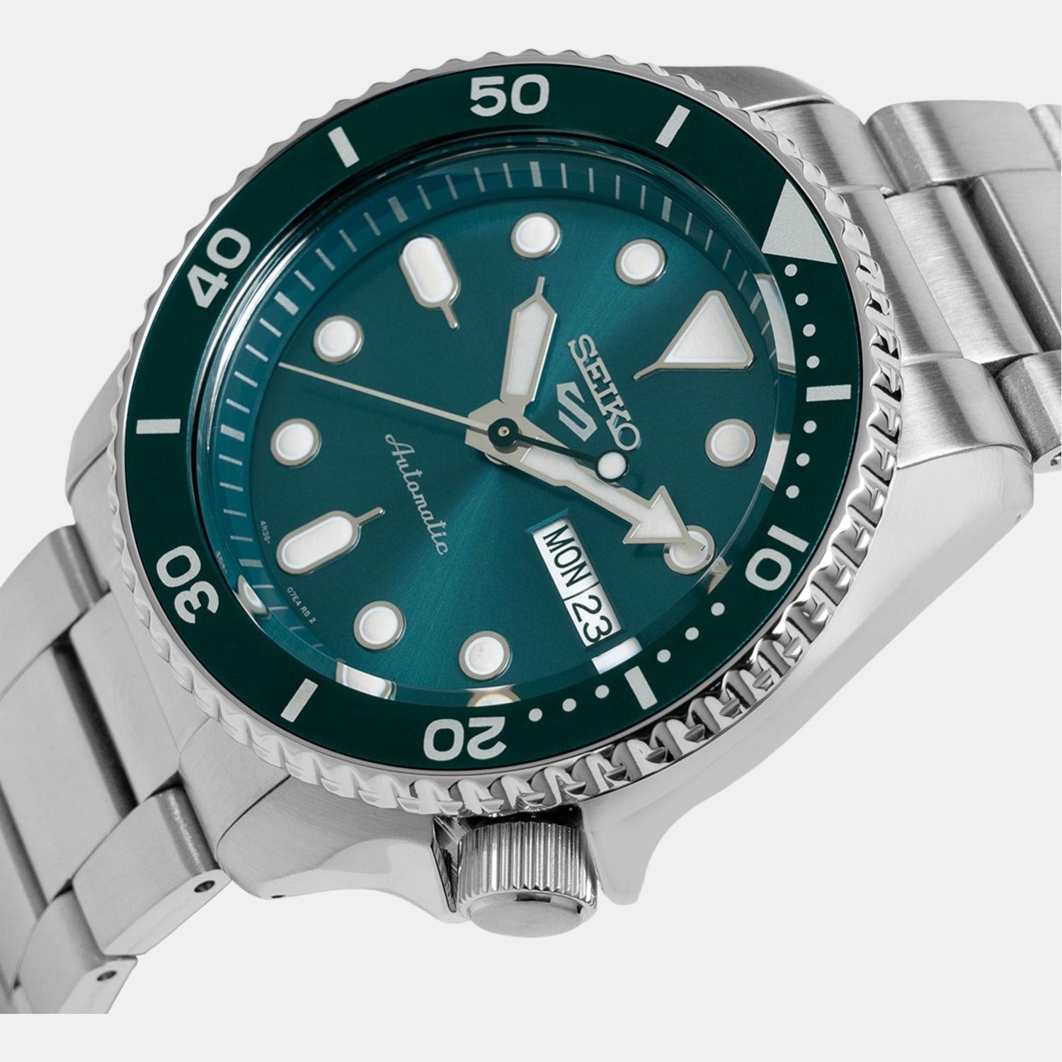 5 Sports Men Automatic Green Dial Analog Stainless Steel Watch SRPD61K1