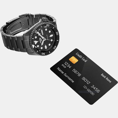5 Sports Men Automatic Black Dial Analog Stainless Steel Watch SRPD65K1