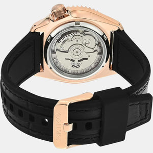 5 Sports Men Automatic Black Dial Analog Leather Watch SRPD76K1